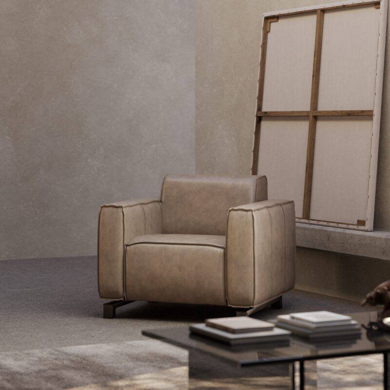 Fokker 1 seater 90cm wide, Vintage Art Navy Sand